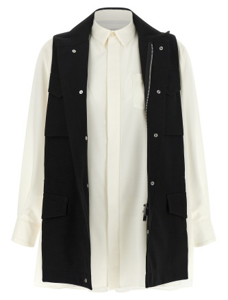 Рубашка SACAI Hybrid shirt with front panel model. (2608709152) #