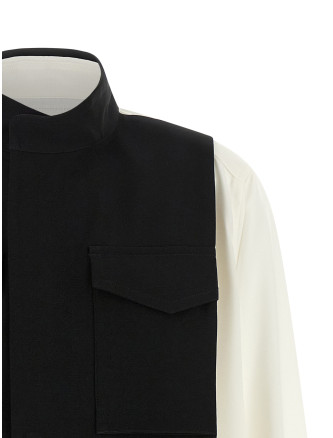Рубашка SACAI Hybrid shirt with front panel model. (2608709152) #