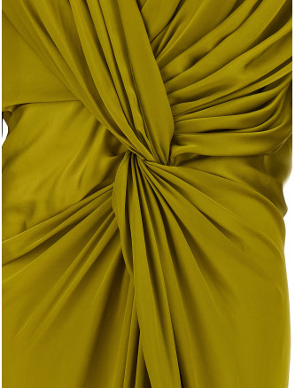Платье макси BALMAIN Draped silk dress with knot (DR0000000114A50) #