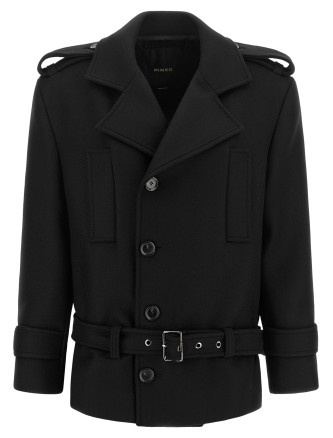 Пальто PINKO Double-breasted belted coat