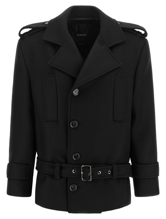 Пальто PINKO Double-breasted belted coat (107900A3PLZ99) #1