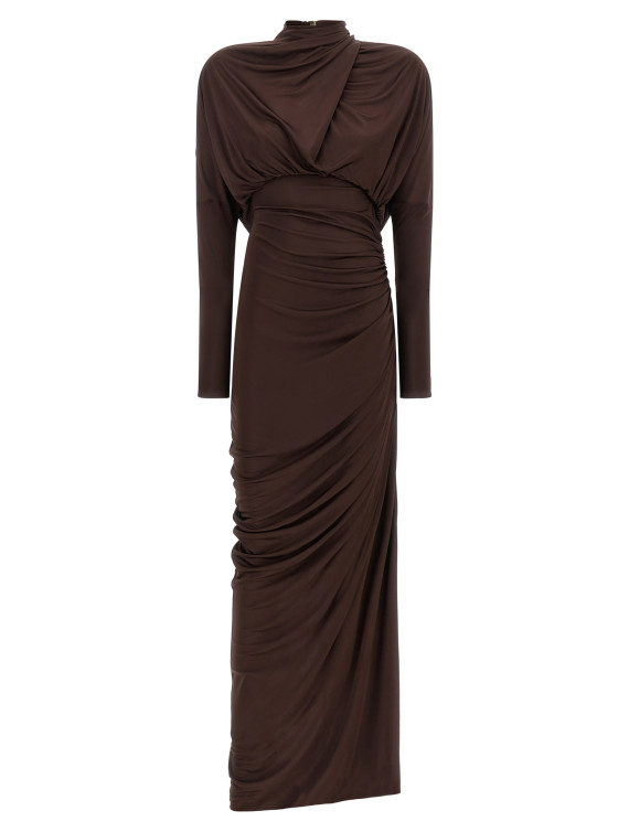 Платье макси BALMAIN Draped jersery dress (DR0000000082A51) #1