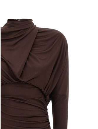 Платье макси BALMAIN Draped jersery dress (DR0000000082A51) #