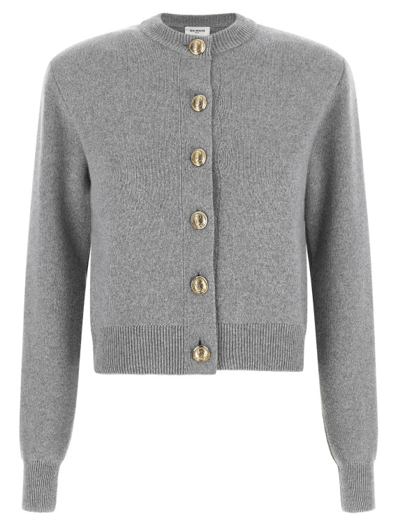 Кардиган BALMAIN Sculpture button crew neck cardigan (CA0000000013C08) #1