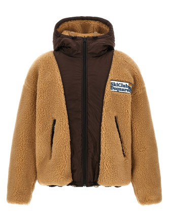 Куртка DSQUARED2 Teddy reversible jacket with logo patch