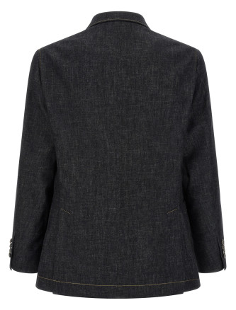 Пиджак BRUNELLO CUCINELLI Double-breasted denim blazer (MH2647DMDKC1474) #