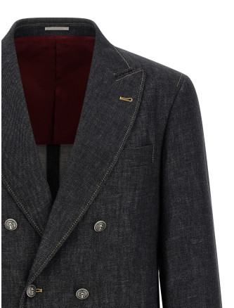 Пиджак BRUNELLO CUCINELLI Double-breasted denim blazer (MH2647DMDKC1474) #