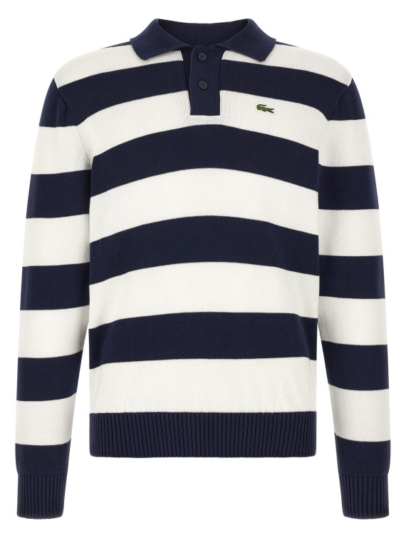 Свитер LACOSTE Striped pulover with polo collar (AH0488HHW) #1
