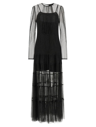 Платье макси TWIN SET Lamé thread dress
