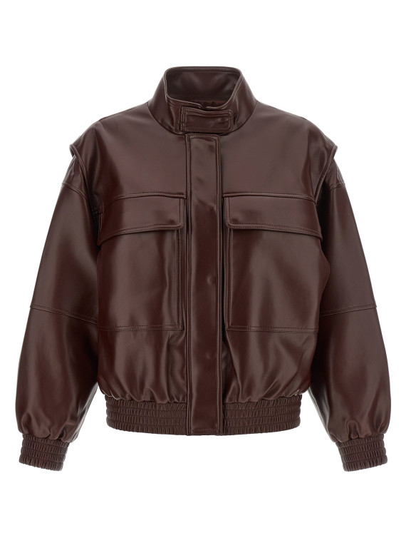 Куртка TWIN SET Leather effect bomber jacket (262TT206014057) #1