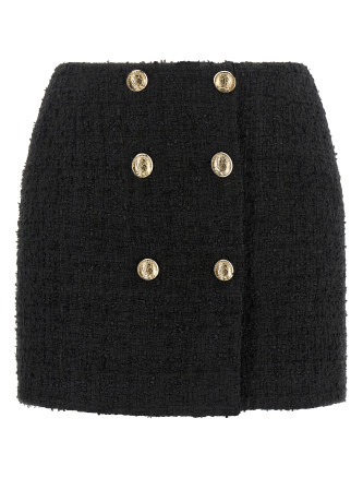 Мини-юбка BALMAIN Embossed button detail miniskirt