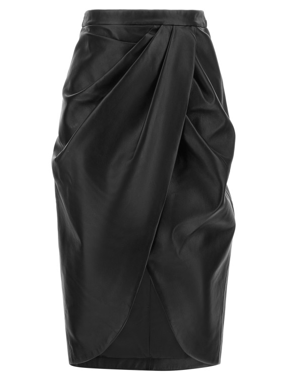 Юбка миди BALMAIN Leather skirt (SK00000000050PA) #1
