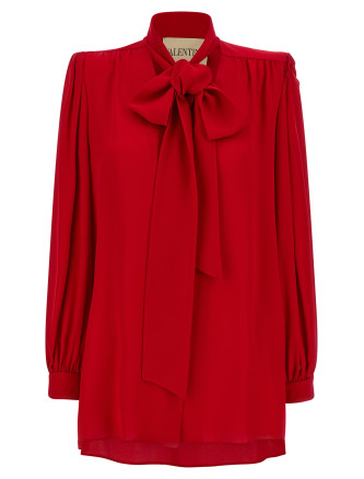 Рубашка VALENTINO GARAVANI Valentino Garavani silk shirt with bow