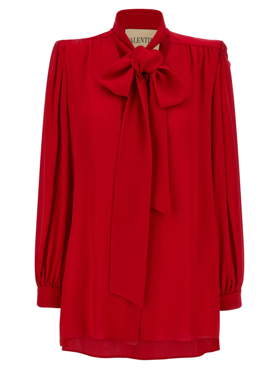 Рубашка VALENTINO GARAVANI Valentino Garavani silk shirt with bow (B3AB8K01MHR9M) #1