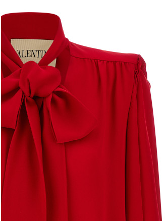 Рубашка VALENTINO GARAVANI Valentino Garavani silk shirt with bow (B3AB8K01MHR9M) #