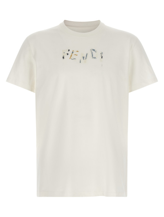Футболка FENDI Logo embroidery t-shirt (FY1319AUOBF0H0G) #1