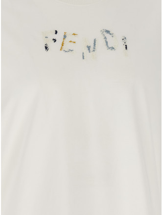 Футболка FENDI Logo embroidery t-shirt (FY1319AUOBF0H0G) #