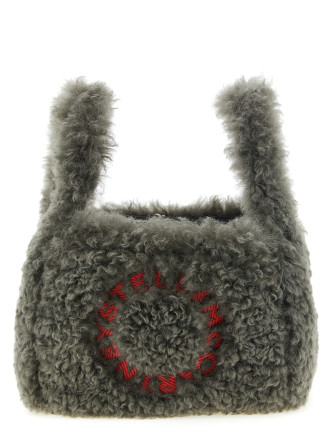 Сумка STELLA MCCARTNEY Shearling logo shoulder bag
