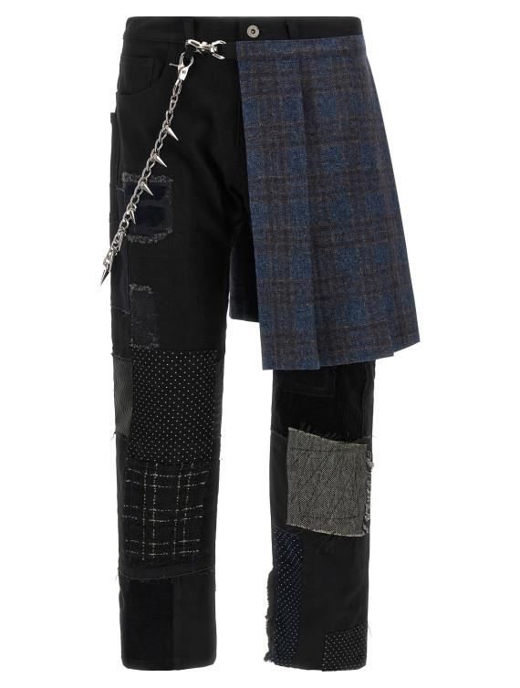 Джинсы JUNYA WATANABE Patchwork jeans with kilt (WRP0051) #1