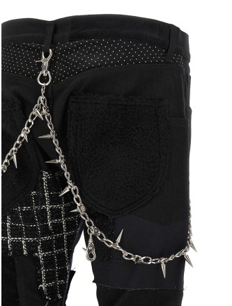 Джинсы JUNYA WATANABE Patchwork jeans with kilt (WRP0051) #