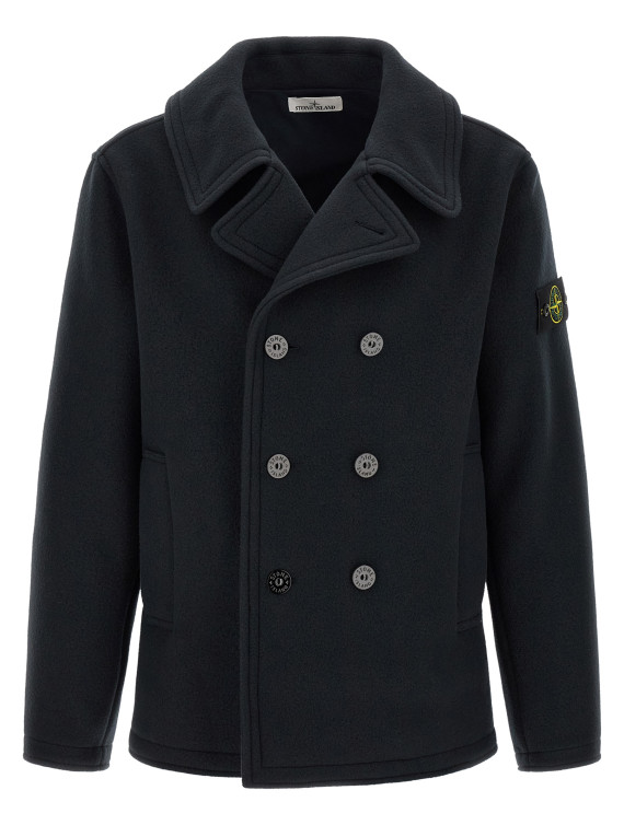 Куртка STONE ISLAND Double-breasted coat with logo badge (L2S154100040S0453V0020) #1