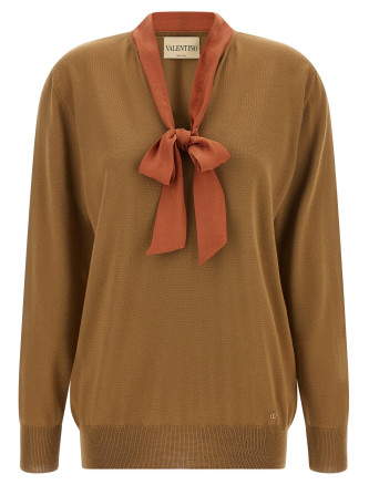Свитер VALENTINO GARAVANI Valentino Garavani lavallière collar sweater