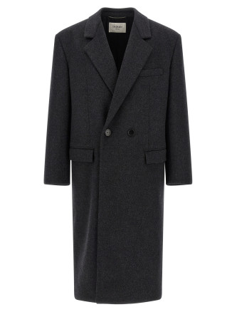 Пальто SAINT LAURENT Double-face combed wool coat