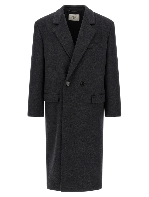 Пальто SAINT LAURENT Double-face combed wool coat (873406Y1O111140) #1