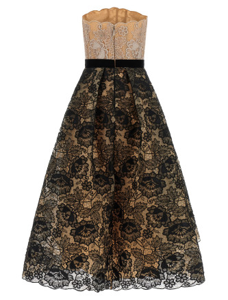 Платье миди ELIE SAAB Guipure lace dress (D1509NF26LA011BLACKSTONEGRAY) #