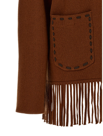 'Western Fringe' jacket (W48019JMBURNTSIENNA) #