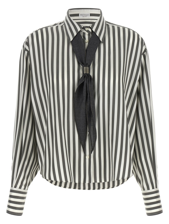 Рубашка BRUNELLO CUCINELLI Shirt with scarf (MG702M2X26C004) #1