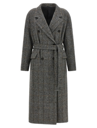 Пальто BRUNELLO CUCINELLI Check tweed coat