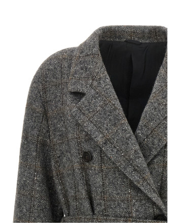 Пальто BRUNELLO CUCINELLI Check tweed coat (MG5729937C001) #