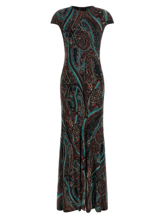 Платье макси ETRO Devoré velvet dress