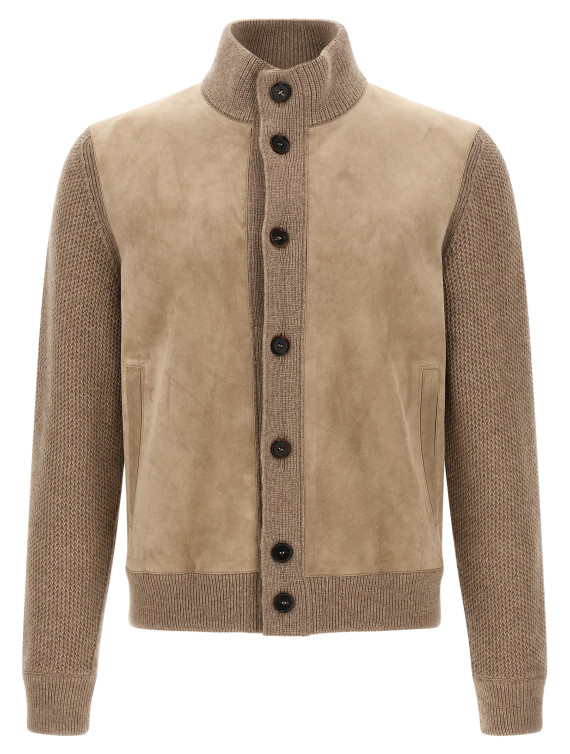 Кардиган ZEGNA Suede panel cardigan (UIK72A4154N92) #1