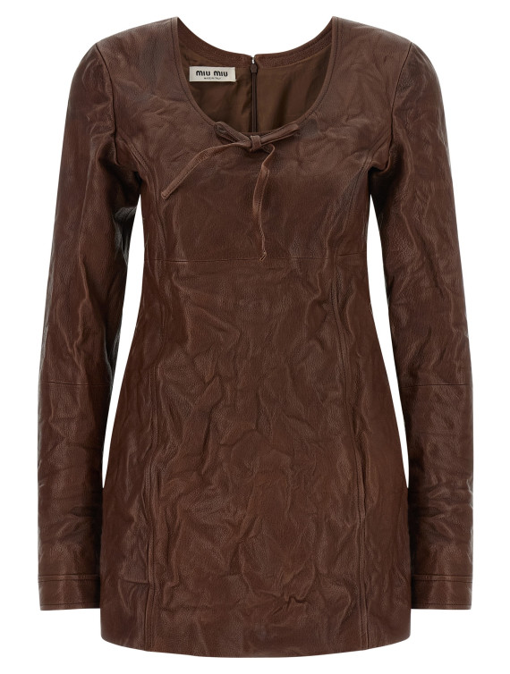 Мини-платье MIU Vintage leather dress (MPB375SOOO19E6F0201) #1