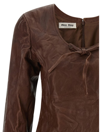 Мини-платье MIU Vintage leather dress (MPB375SOOO19E6F0201) #