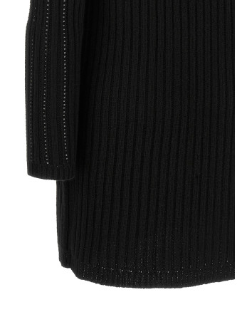 Мини-платье TWIN SET Ribbed dress with rhinestones (262TT315200006) #