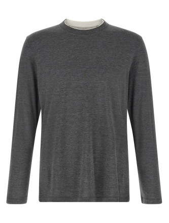 Футболка BRUNELLO CUCINELLI Silk and cotton t-shirt