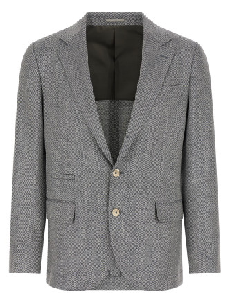 Пиджак BRUNELLO CUCINELLI Deconstructed single-breasted blazer