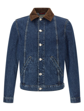 Куртка BRUNELLO CUCINELLI Denim and suede jacket