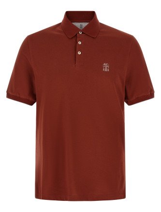 Поло BRUNELLO CUCINELLI Logo embroidery polo shirt