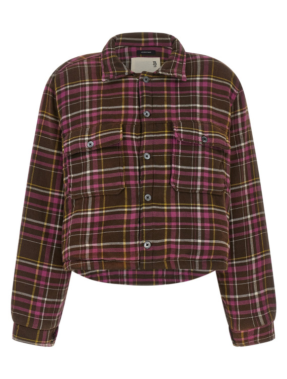Куртка R13 Padded crop overshirt (R13WR732R931BBROWNPINKPLAID) #1