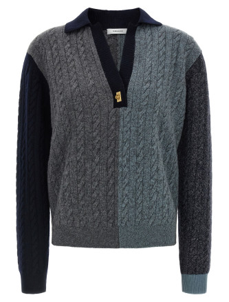 Свитер FERRAGAMO Color block braid sweater