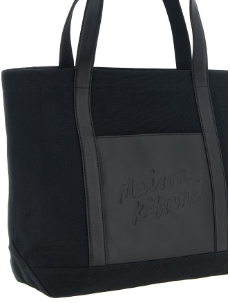 Шоппер MAISON KITSUNE Canvas and large leather shopping bag (MRUBT19WB0026P199) #