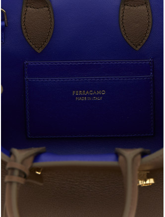 Сумка FERRAGAMO 'Hug bicolor (XS)' (781703CLAYLAPIS) #