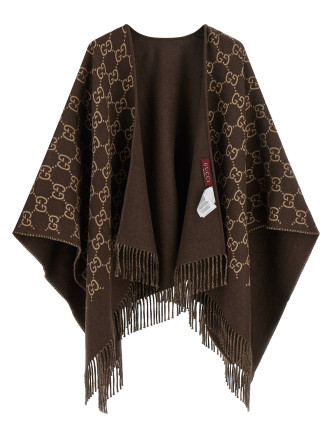 Накидка GUCCI GG wool cape