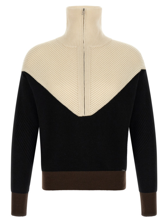 Свитер KITON Color-block sweater (D62932K0579L01NEROCAMMELLOPANNA) #1
