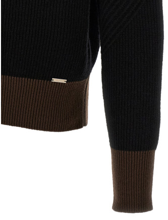 Свитер KITON Color-block sweater (D62932K0579L01NEROCAMMELLOPANNA) #