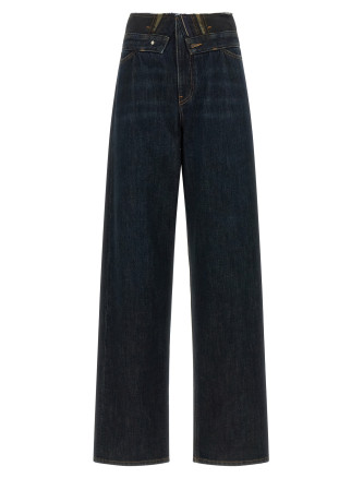 Джинсы MM6 MAISON MARGIELA Raw cut waist jeans